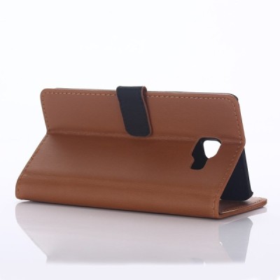 Samsung Galaxy A5 2016 (A510F) atverčiamas šviesiai rudas odinis retro dėklas - piniginė / Priedai.lt