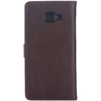 Samsung Galaxy A5 2016 (A510F) atvēramais ādas tumši brūns retro maciņš (maks) / Vacins.lv