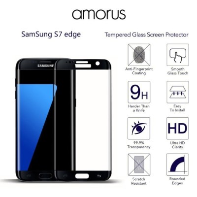 Samsung Galaxy S7 Edge (G935) Mofi Tempered Glass melns ekrāna aizsargstikls / Vacins.lv