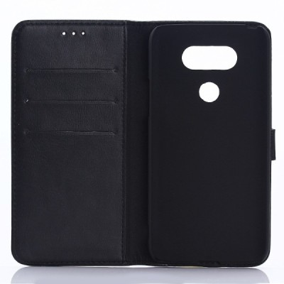 LG G5 (H850) atvēramais ādas melns retro maciņš (maks) / Vacins.lv