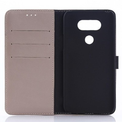 LG G5 (H850) atverčiamas smėlio (dramblio kaulo) spalvos odinis retro dėklas - piniginė / Priedai.lt