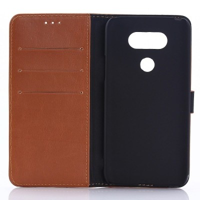 LG G5 (H850) atverčiamas šviesiai rudas odinis retro dėklas - piniginė / Priedai.lt