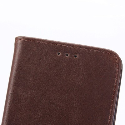 LG G5 (H850) atverčiamas tamsiai rudas odinis retro dėklas - piniginė / Priedai.lt