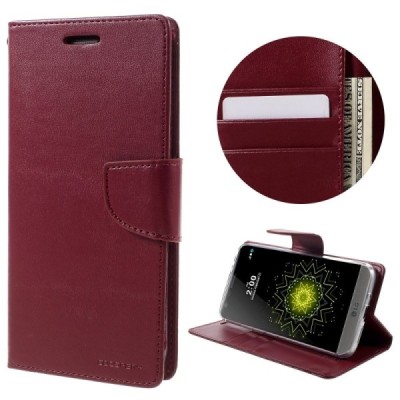 „Mercury“ Bravo Diary LG G5 atvērams bordo ādas maciņš / Vacins.lv