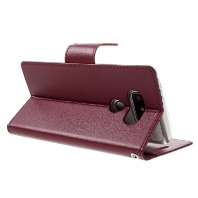 „Mercury“ Bravo Diary atverčiamas LG G5 bordo odinis dėklas - piniginė / Priedai.lt