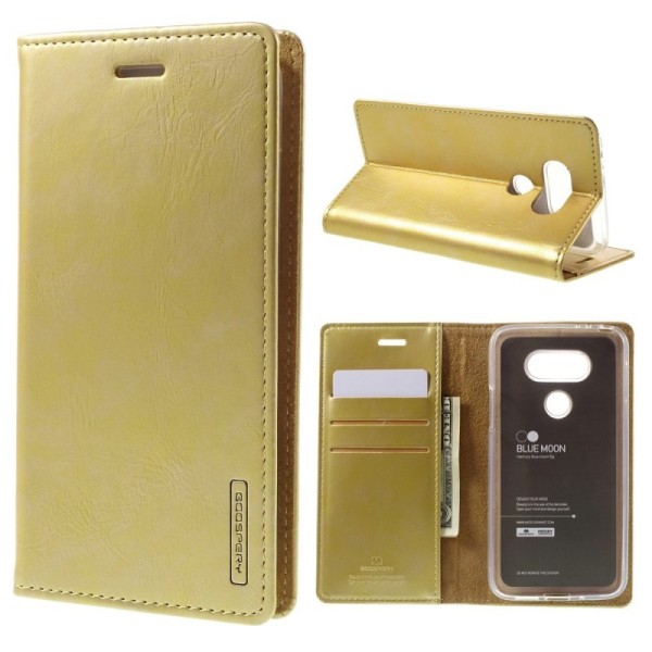 „Mercury“ Blue Moon atvērams maciņš - zelta (G5 / G5 SE)