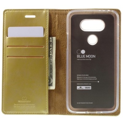 Mercury Blue Moon LG G5 atvērams zelta ādas maciņš / Vacins.lv
