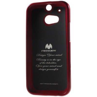 HTC One M8 raudonas Mercury kieto silikono (TPU) dėklas / Priedai.lt