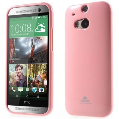 HTC One M8 šviesiai rožinis Mercury kieto silikono (TPU) dėklas / Priedai.lt