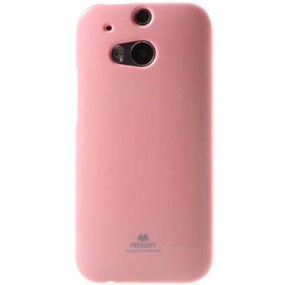 HTC One M8 šviesiai rožinis Mercury kieto silikono (TPU) dėklas / Priedai.lt