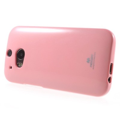 HTC One M8 šviesiai rožinis Mercury kieto silikono (TPU) dėklas / Priedai.lt