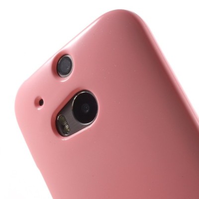 HTC One M8 šviesiai rožinis Mercury kieto silikono (TPU) dėklas / Priedai.lt