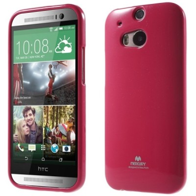 HTC One M8 tamsiai rožinis Mercury kieto silikono (TPU) dėklas / Priedai.lt