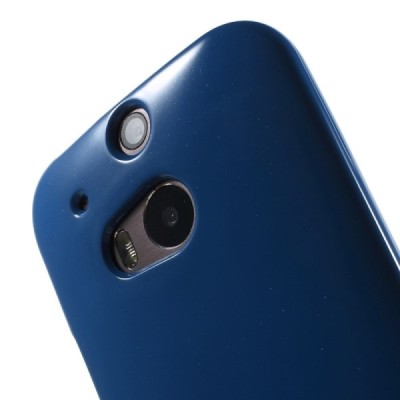 HTC One M8 tamsiai mėlynas Mercury kieto silikono (TPU) dėklas / Priedai.lt
