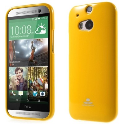 HTC One M8 geltonas Mercury kieto silikono (TPU) dėklas / Priedai.lt