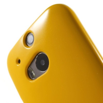 HTC One M8 geltonas Mercury kieto silikono (TPU) dėklas / Priedai.lt