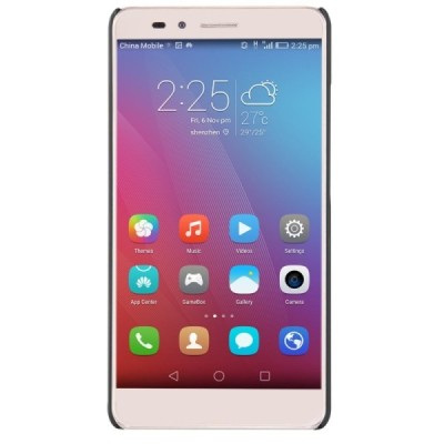 Huawei Honor 5X Nillkin Frosted Shield melns plastmasas apvalks + ekrāna aizsargplēve / Vacins.lv