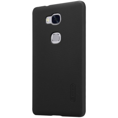 Huawei Honor 5X Nillkin Frosted Shield melns plastmasas apvalks + ekrāna aizsargplēve / Vacins.lv