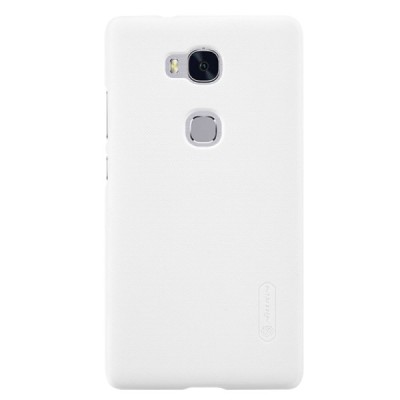 Huawei Honor 5X Nillkin Frosted Shield baltas plastikinis dėklas + apsauginė ekrano plėvelė / Priedai.lt