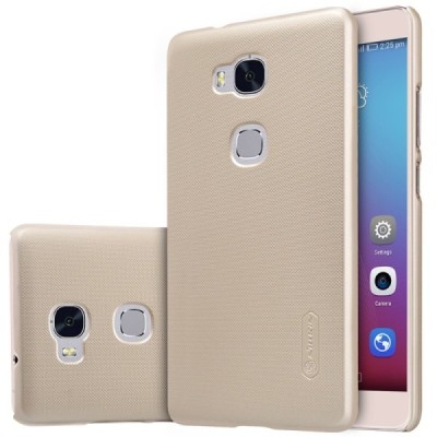 Huawei Honor 5X Nillkin Frosted Shield zelta plastmasas apvalks + ekrāna aizsargplēve / Vacins.lv