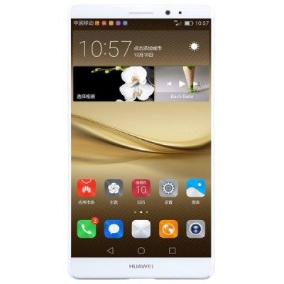 Huawei Mate 8 Nillkin Frosted Shield baltas plastikinis dėklas + apsauginė ekrano plėvelė / Priedai.lt