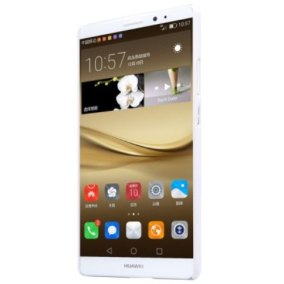 Huawei Mate 8 Nillkin Frosted Shield baltas plastikinis dėklas + apsauginė ekrano plėvelė / Priedai.lt
