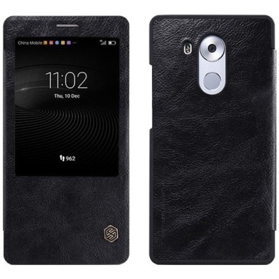 Prabangus „Nillkin“ Qin serijos juodas odinis atverčiamas Huawei Mate 8 dėklas - knygutė / Priedai.lt