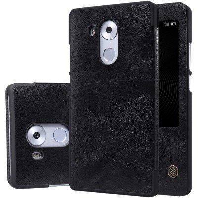 Prabangus „Nillkin“ Qin serijos juodas odinis atverčiamas Huawei Mate 8 dėklas - knygutė / Priedai.lt