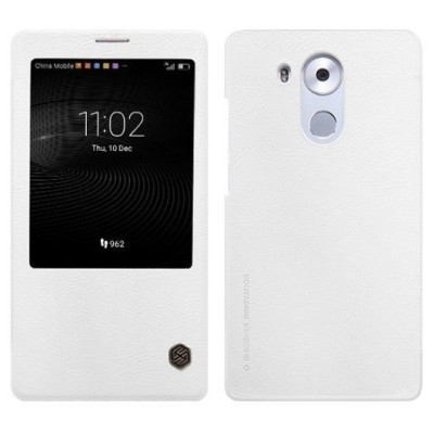 Greznais „Nillkin“ Qin sērijas ādas atvērams balts Huawei Mate 8 maciņš / Vacins.lv