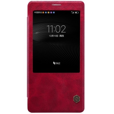 Prabangus „Nillkin“ Qin serijos raudonas odinis atverčiamas Huawei Mate 8 dėklas - knygutė / Priedai.lt