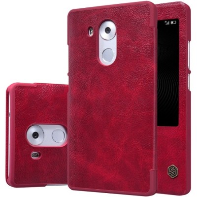 Prabangus „Nillkin“ Qin serijos raudonas odinis atverčiamas Huawei Mate 8 dėklas - knygutė / Priedai.lt