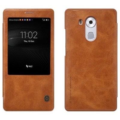 Prabangus „Nillkin“ Qin serijos rudas odinis atverčiamas Huawei Mate 8 dėklas - knygutė / Priedai.lt