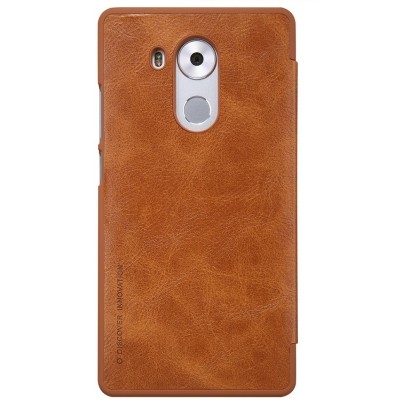 Prabangus „Nillkin“ Qin serijos rudas odinis atverčiamas Huawei Mate 8 dėklas - knygutė / Priedai.lt