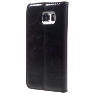 Samsung Galaxy S7 Edge (G935) „CaseMe“ solīds atvēramais ādas melns maciņš - maks / Vacins.lv