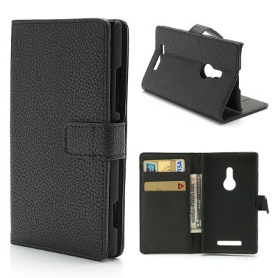 „Lychee“ juodas odinis Nokia Lumia 925 dėklas (dėkliukas) / Priedai.lt