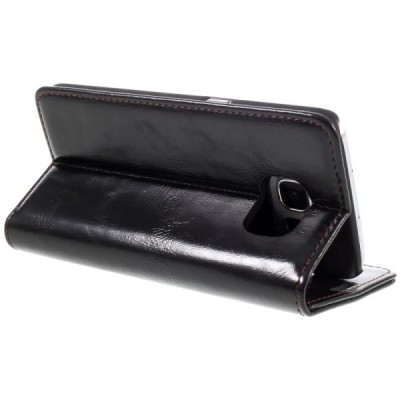 Samsung Galaxy S7 Edge (G935) „CaseMe“ solīds atvēramais ādas melns maciņš - maks / Vacins.lv