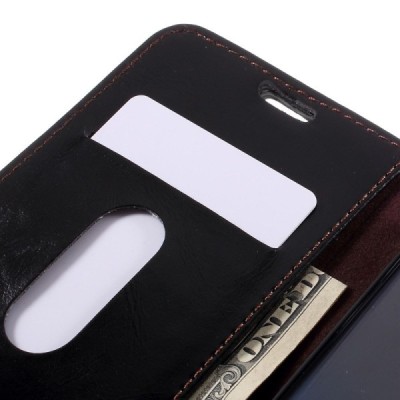 Samsung Galaxy S7 Edge (G935) „CaseMe“ solīds atvēramais ādas melns maciņš - maks / Vacins.lv