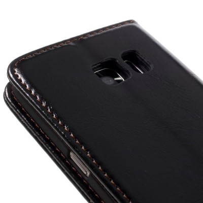 Samsung Galaxy S7 (G930) „CaseMe“ solidus atverčiamas juodas odinis dėklas - knygutė / Priedai.lt