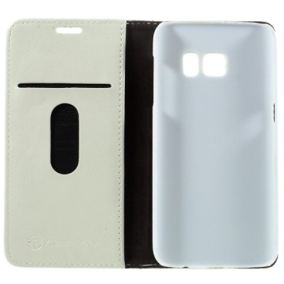 Samsung Galaxy S7 (G930) „CaseMe“ solīds atvēramais ādas balts maciņš - maks / Vacins.lv
