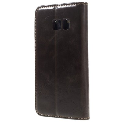 Samsung Galaxy S7 (G930) „CaseMe“ solīds atvēramais ādas brūns maciņš - maks / Vacins.lv