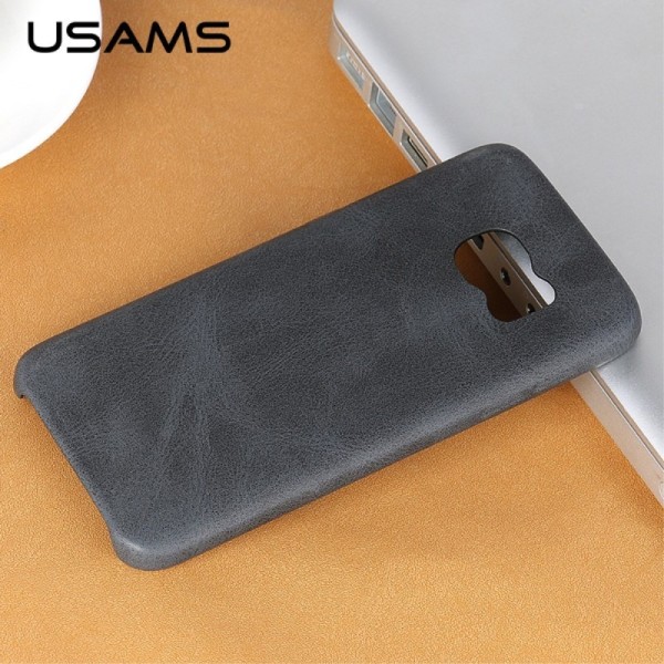 „USAMS“ Slim Leather ādas apvalks - melns (Galaxy S7)
