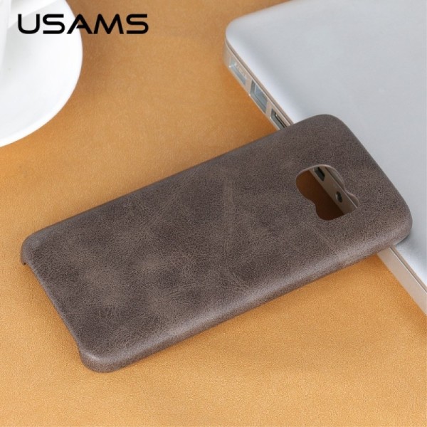 „USAMS“ Slim Leather dėklas - rudas (Galaxy S7)