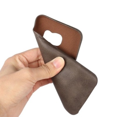 „USAMS“ Slim Leather Samsung Galaxy S7 G930F rudas odinis dėklas - nugarėlė / Priedai.lt