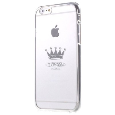 Apple iPhone 6S elegants X-Fitted Crystal Crown Swarovski dzidrs (caurspīdīgs) sudrabs plastmasas apvalks ar kristāliem / Vacins