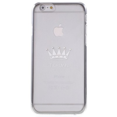 Apple iPhone 6S elegants X-Fitted Crystal Crown Swarovski dzidrs (caurspīdīgs) sudrabs plastmasas apvalks ar kristāliem / Vacins
