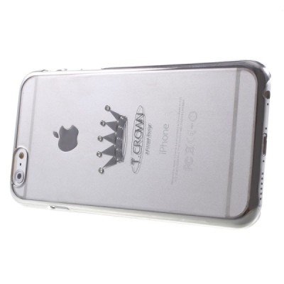 Apple iPhone 6S elegants X-Fitted Crystal Crown Swarovski dzidrs (caurspīdīgs) sudrabs plastmasas apvalks ar kristāliem / Vacins