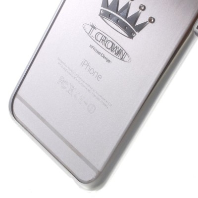 Apple iPhone 6S elegants X-Fitted Crystal Crown Swarovski dzidrs (caurspīdīgs) sudrabs plastmasas apvalks ar kristāliem / Vacins