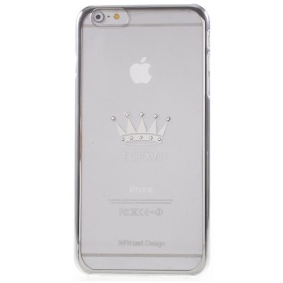 Apple iPhone 6s Plus elegants X-Fitted Crystal Crown Swarovski dzidrs (caurspīdīgs) sudrabs plastmasas apvalks ar kristāliem / V