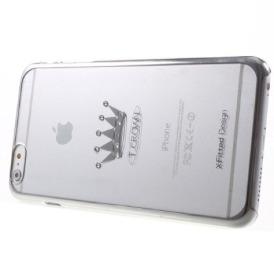 Apple iPhone 6s Plus elegants X-Fitted Crystal Crown Swarovski dzidrs (caurspīdīgs) sudrabs plastmasas apvalks ar kristāliem / V