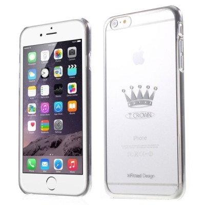 Apple iPhone 6s Plus elegants X-Fitted Crystal Crown Swarovski dzidrs (caurspīdīgs) sudrabs plastmasas apvalks ar kristāliem / V
